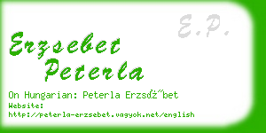 erzsebet peterla business card